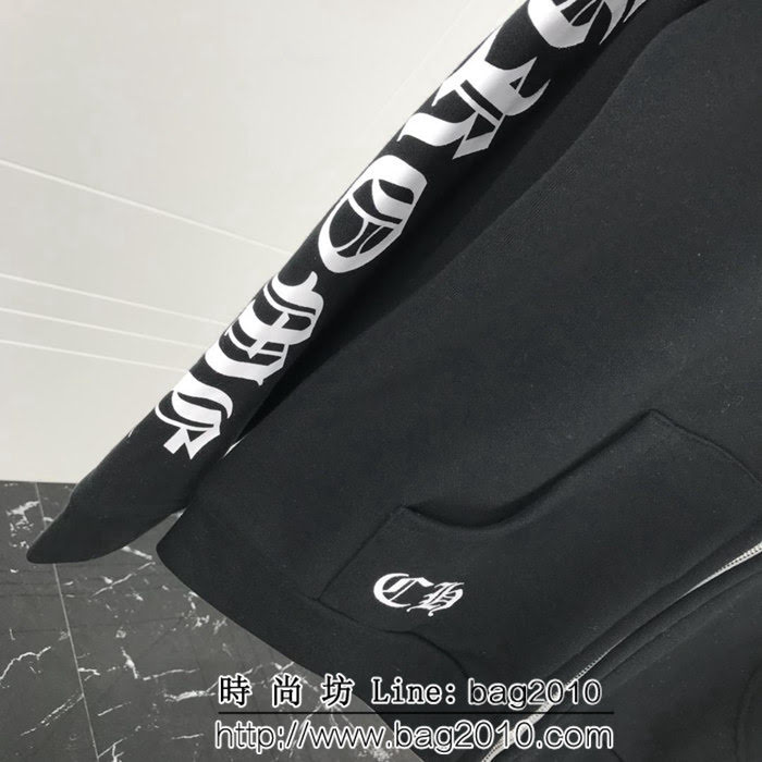 Chrome hearts 克羅心 18ss秋冬新款 梵文印花圖案 加絨加厚拉鏈衛衣 情侶款 ydi1435